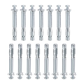 DTGN M4x60mm Hollow Wall Anchors - 15 Pack - Good for Hollow Wall Plaster Walls - Carbon Steel Hollow Drywall Anchors Screws, Silver