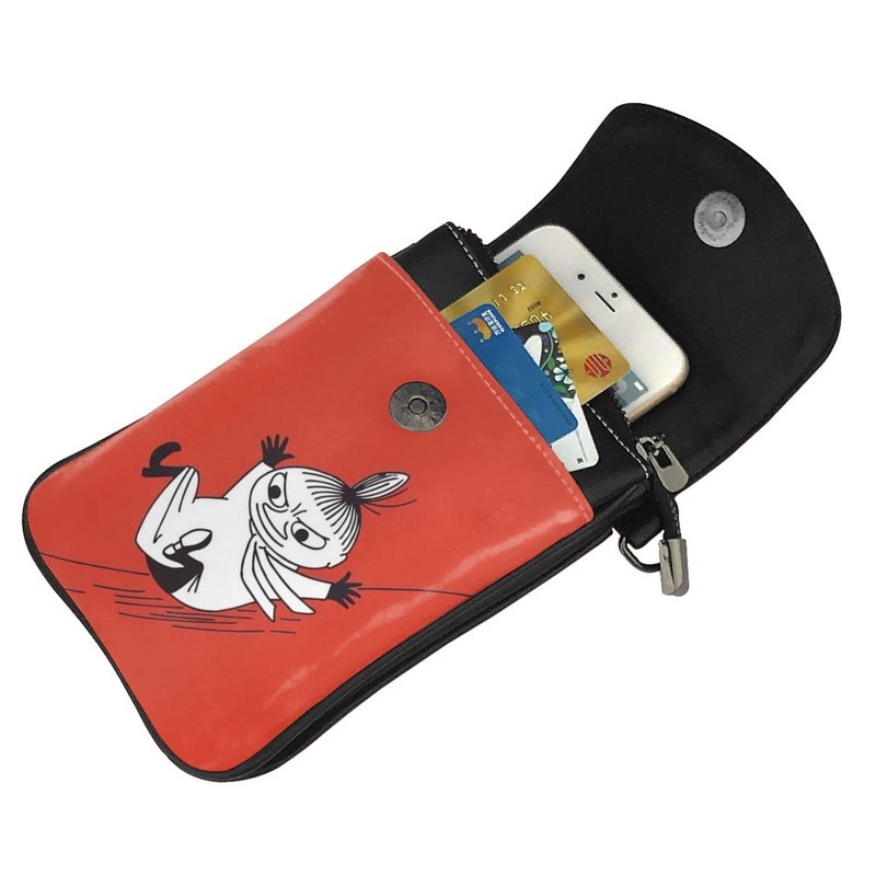 Moomin Smartphone Pouch, Genuine Leather, Shoulder Bag, Thin, Women's, Men's,