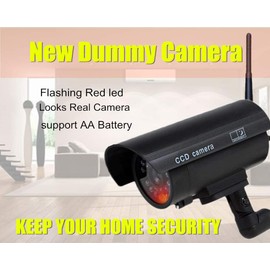 BW 2600BF Fake Dummy Camera with WiFi Antenna CCTV Surveillance System Outdoor Simulated Red Led Light for Home Security Warning Sticker Decals