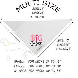 Realeaf Big Sister Dog Bandanas Pet Scarf for Small and Medium Female Dogs New Baby Announcement Pet Accessories Pregnancy Reveal Ideas (Big Sister, Small)