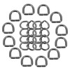 MECCANIXITY 30Pcs 0.8 x 0.7 Inch Metal D Rings, Black