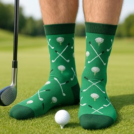 Luvsweets Golf Scoks Gifts for Men - Funny Golf Accessories Crew Socks Gifts for Dad Grandpa Husband Golfers Golfing Lover Birthday Christmas Retirement Gifts from Son Daughter Wife