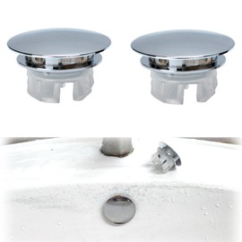 Hayaww 2 x Sink Overflow Washbasin Ring, Overflow Round Overflow Bathroom Kitchen Sink Hole Sink Overflow Cover Sink Overflow Ring Kitchen for Homes, Shopping Malls, Hotels