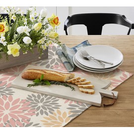 Artoid Mode Flowers Pink Dahlia Spring Table Linen, Summer Seasonal Kitchen Table Decoration Indoor Holiday Party Decor 85 x 85 cm