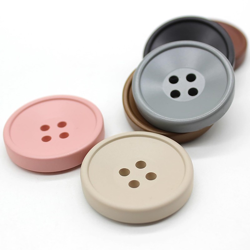 5 Pcs Resin Buttons 4 Holes Round Buttons for Coats,