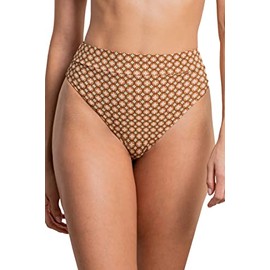 Maaji Women's Standard Rise/High Leg Cheeky Cut, Open Brown