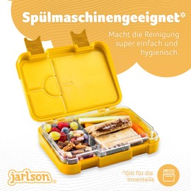 Jarlson® Toni Lunch Box for Children with 6 Compartments - Lunch Box - Bento Box Leak-Proof - Lunch Box for Nursery and School - Girls and Boys - Lunch Box | Snack Box (Safari)