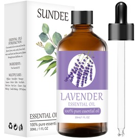 Organic Lavender Essential Oils Aromatherapy 1 Fl Oz 100% Pure Natural Relaxation and Wellness Gift Set Oils for Diffusers Humidifiers, Delicate Grade with Glass Dropper for Air Freshening (30ml)