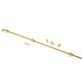 khtumeware 42 inches 1-Pack, Polished Brass Solid Brass Dutch Door Surface Slide Latches & Slide Surface Bolts, Decorative Surface Slide Bolts for Windows and Doors