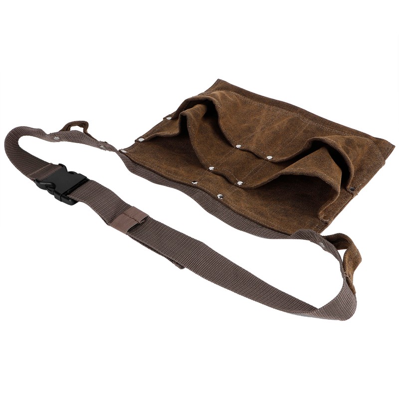 Waxed Canvas Apron Thickened Waterproof Tools Pocket Apron for Garden