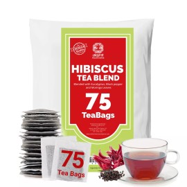Akshit 75 Hibiscus Moringa Tea Bags, Hibiscus Tea Detox Blend, Caffeine-Free - 75 tea bags