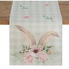 QINJIEJIE Table Runner Spring Colourful Easter Table Runner Linen Easter
