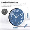 TAHEAT Small 8 Inch Blue Wall Clock, Decorative Modern Quartz