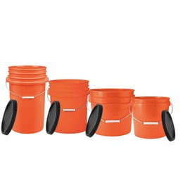 House Naturals Food Grade Plastic Buckets 7, 5, 3.5, 2 Gallon (Pack of 4) with lids Container- BPA Free