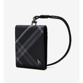 Hazzys (대구신세계)DUBLIN 블랙 체크 2단 목걸이형 카드지갑 HJHO5F660BK (Daegu Shinsegae) DUBLIN Black Check 2-Layer Necklace Card Wallet HJHO5F660BK