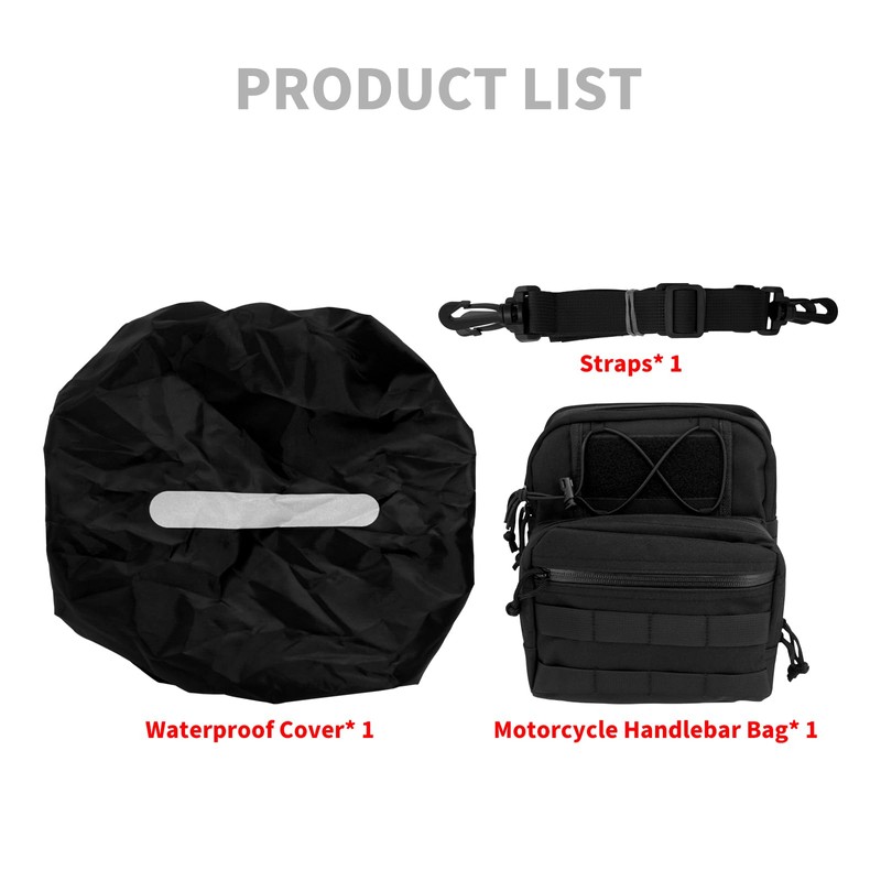 HCmotorku Motorcycle Tool Bag Handlebar Bag Saddlebag Sissy Bar Bag
