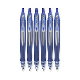 Pilot G6 Retractable Gel Ink Rolling Ball Pen, Refillable, G2 Ink, Fine Point, 0.7mm, Blue Ink, 6 Count