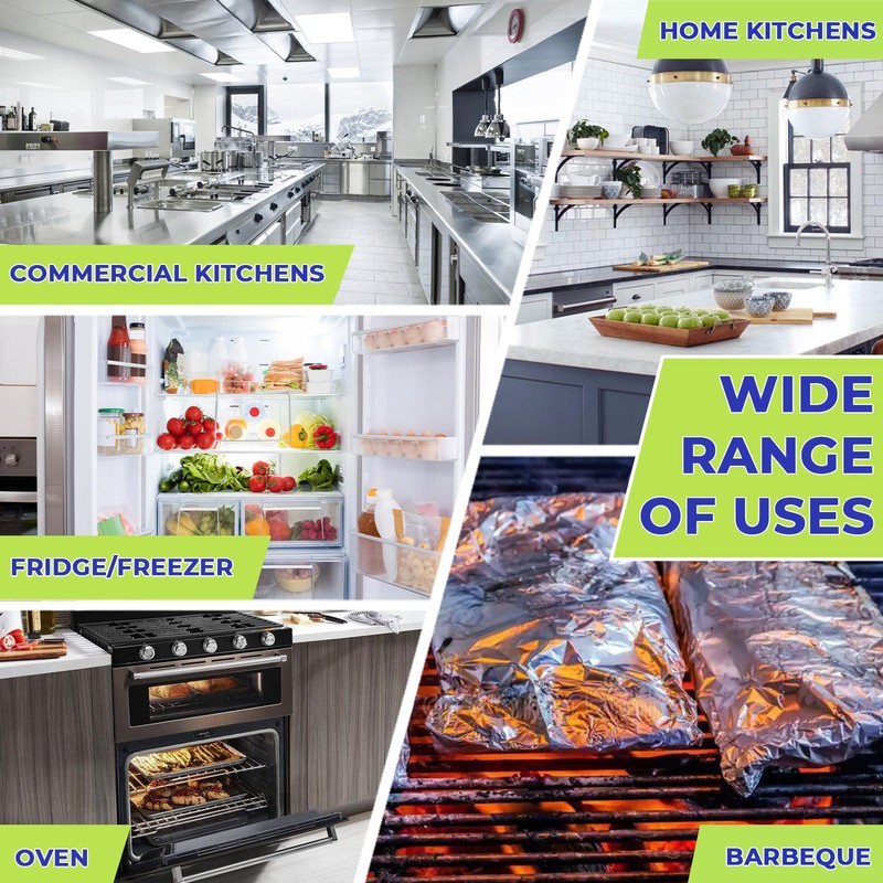 Biocean Aluminium Foil 1000Sq.Ft for Restaurant Use, Disposable Food Wrapping