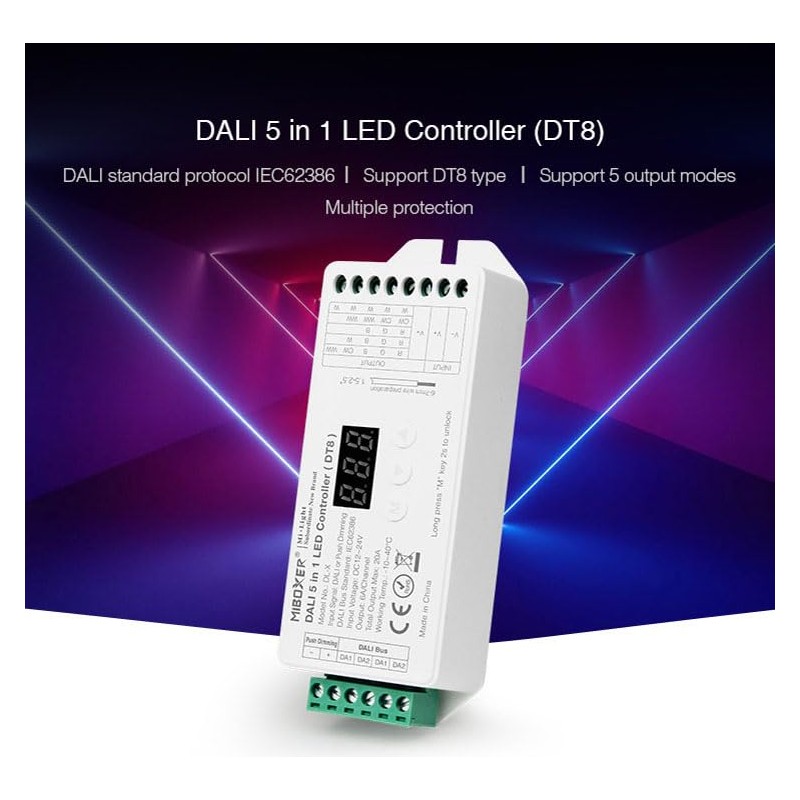 LIGHTEU, Milight Miboxer Dali 5-in-1 LED Strip Controller, PWM Dimming