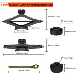 Portable Car Scissor Jack 2 Ton, Rubber Top Car Lift Jack with Ratcheting Handle,Tire Changing kit for Auto SUV MPV