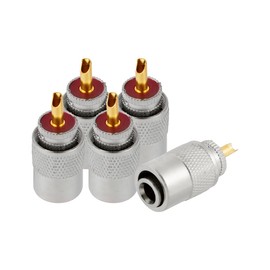 POBADY 5PCS PL-259 UHF Male Connectors 50 Ohm PL259 Male Plug Crimp RF Coax Connector Adapter for RG8X RG240 RG-8 RG-213 LMR-400 RG59 Low Loss Coax Cable Compatiable with Ham Radio