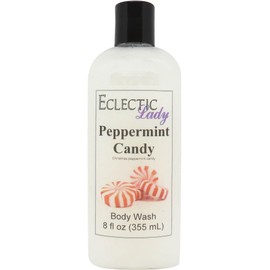 Eclectic Lady Liquid Pearl Body Wash - Peppermint Candy Scent 3-in-1 Use For Bubble Bath, Hand Soap & Body Wash, Phthalate-Free Peppermint Candy Fragrance, Handcrafted in USA (8 oz)