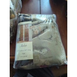 Luxury Home Textile Aurora Tree Leaf Jacquard Window Panel with Attached Valance