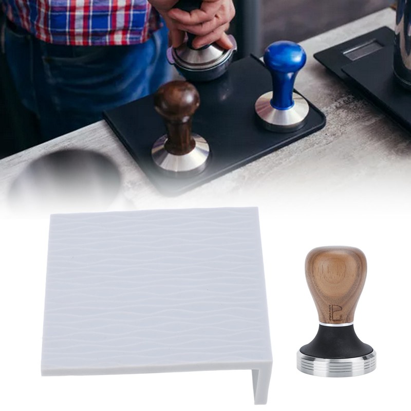 Silicone Coffee Tamper Mat Stainless Steel Coffee Tamper with 58mm