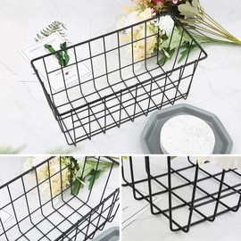 Storage Basket for Bath and Shower, Wall Iron Basket, Shower Shelf, No Drilling, Hanging Basket with Hooks, Hanging Storage Baskets for Kitchen, Office, Pantry, Bathroom