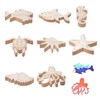 48PCS Unfinished Wood Ocean Animal Cutouts for Kids,Wooden Painting Bulk