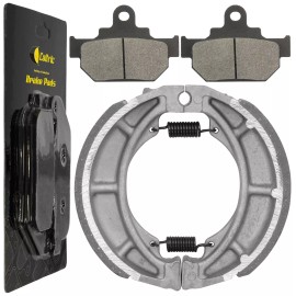 Caltric Front Brake Pads & Rear Brake Shoes for Suzuki GZ250 Marauder 250 1998-2010