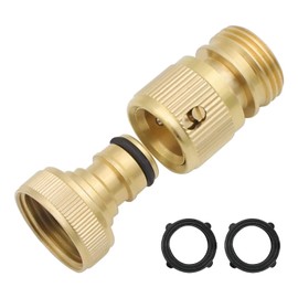 HYDRO MASTER Brass Garden Hose Quick Connector, Solid Brass,3/4 Inch garden hose thread. (FxM Thread)