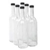 North Mountain Supply 750ml Clear Glass Bordeaux Wine Bottle Flat-Bottomed