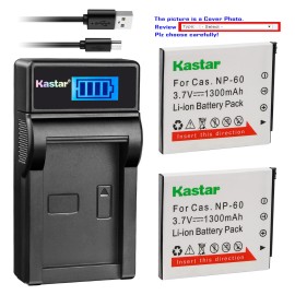 Kastar NP-60 CNP60  for Casio Exilim EX-FS10 EX-S10 EX-S12 EX-Z9 EX-Z19 EX-Z20 - 1 Regular Charger