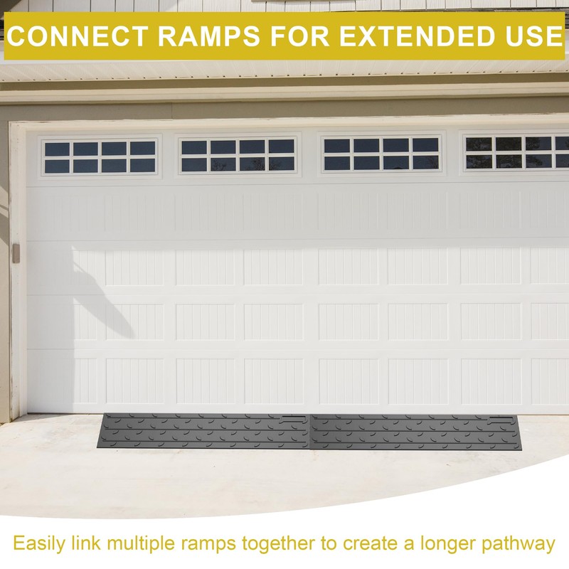 Heavy Duty Rubber Threshold Ramp, 1" Rise Wheelchair & Scooter