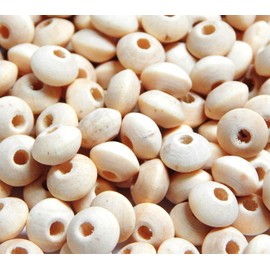 Pack of 600 Natural Wooden Beads 8 mm Round with 2.5 mm Hole Ring Wooden Beads for Threading Bead Mix for DIY Jewellery Making Wood Beads