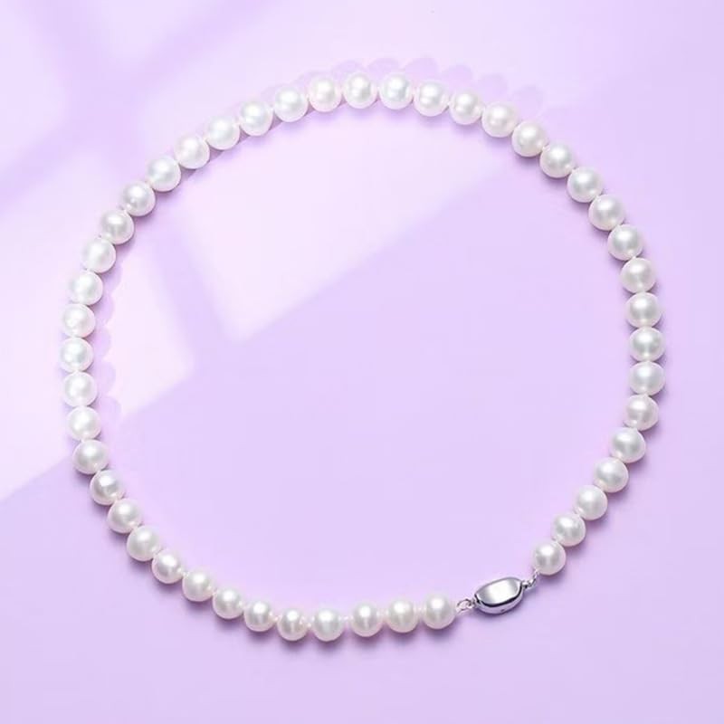SANFACE 8mm Round Shell Pearl Necklace Set for Women