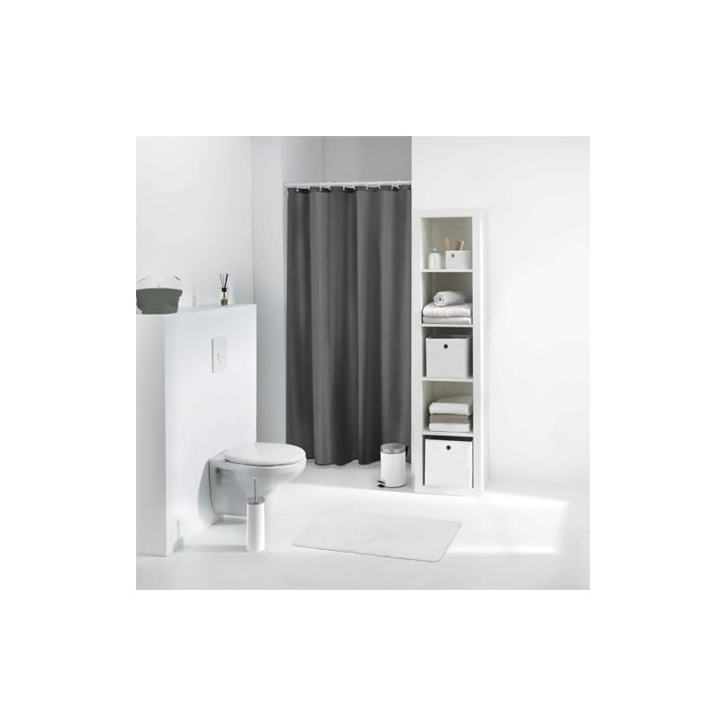 Sanixa U6RD150GR Shower Curtain Anthracite PEVA 180 x 200 cm