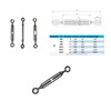 Turnbuckle M8 Form A Eyelet 1 Piece Stainless Steel EN