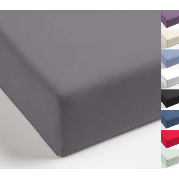 MISTRAL HOME Fitted Sheet Percale Plain Flat Sheet Egyptian Cotton