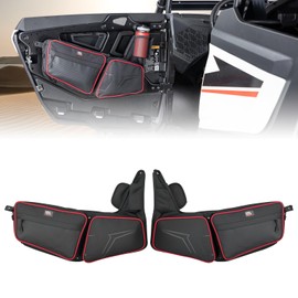 KEMIMOTO 2024/2025+ XP 1000 Red Front Side Door Bags, 14L UTV Side Storage Tool Bags, Multi Pocket, 2-Side, PVC Wear Resistant Smooth Zippers, Compatible With 2024/2025+ Polaris RZR XP 1000/4 1000