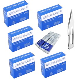 AAProTools Pack of 500 Disposable Blades 11, Size 11 Scalpel Blades for Knife Scalpel, High Carbon Steel Dermablade Blades. Individually Wrapped 11 Blade, Sterile