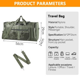 Trintion Sports Duffle Bag Sports Gym Bag for Women Men Waterproof Large 40L Collapsible Training Sports with Shoulder Strap Holdall Overnight Weekend Travel Bag for Gym Travel Swimming (Green)