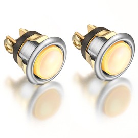 2 Pack Lighted Doorbell Button Replacement, Easy to Install Wired Doorbell Button Push Door Bell Ringer Kit Round Rim with Lighted Center (Fashion)