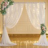 10ft x 7ft White Chiffon Backdrop Curtain with Lights String