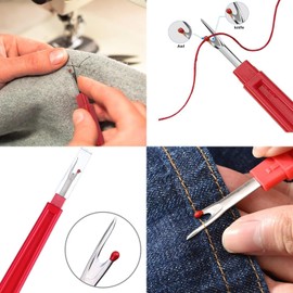 HXStar Seam Ripper, Pack of 4 Seam Rippers with Protective Cap and Trimming Scissors, Professional Large/Small Hem Separator Seam Ripper for Seams and Wrapping Paper