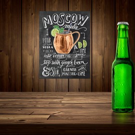 SHAWPRINT MOSCOW MULE METAL TIN WALL SIGN GIFT WALL KITCHEN (150MM X 200MM (6" X 8"))