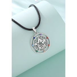 EUDORA Harmony Ball Sterling Silver Pentagram Necklace for Men, Tetragrammaton Chakra Amulet Energy Star Pendant YHWH Wiccan Jewelry Gift for Women Wife Husband, 24 Inch Cord