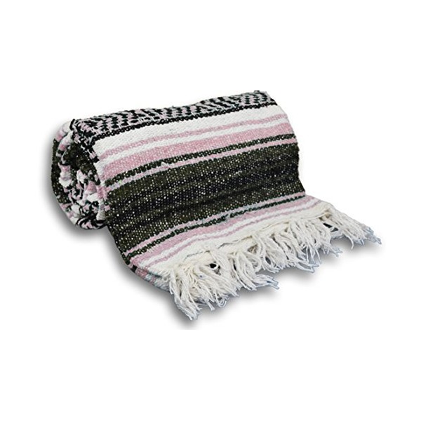 YogaAccessories Traditional Mexican Yoga Blanket - Pink