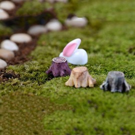 Wpppan 3Pcs Artificial Tree Stump Mini Garden Figurines Stumps Ornament Mini Root Fairy Miniatures Gnomes Moss Terrariums Resin Crafts Figurines for Home Decoration Accessories Garden Sculptures